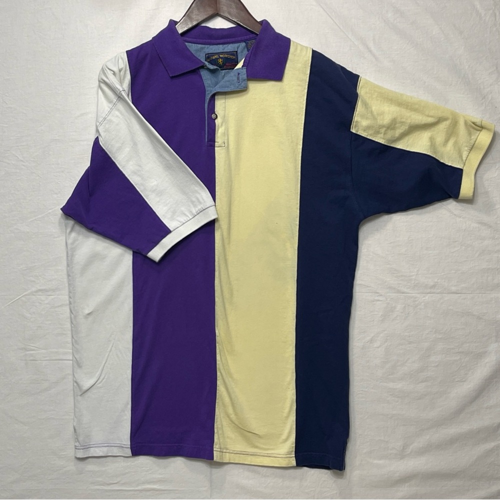 Vintage Apparel Workshop Halifax Polo Shirt Mens XL Colorblock 90s Preppy